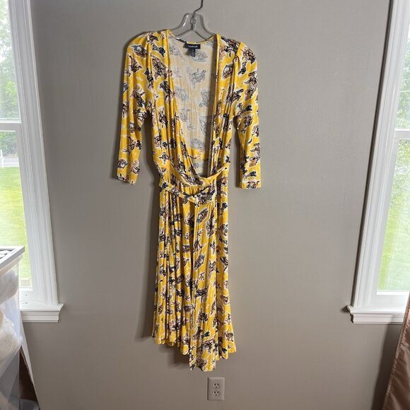 ModCloth Size Small Yellow Wrap Surplice Western Cowboy Midi Dress - Picture 1 of 7